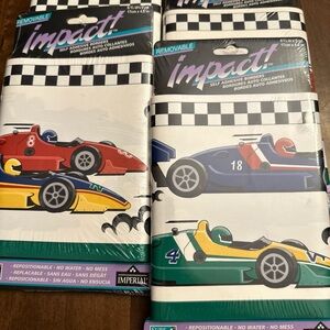 Lot of 4 Vintage Impact Race Car Formula 1  Wallpaper Border Self Stick 5‎ yd ea